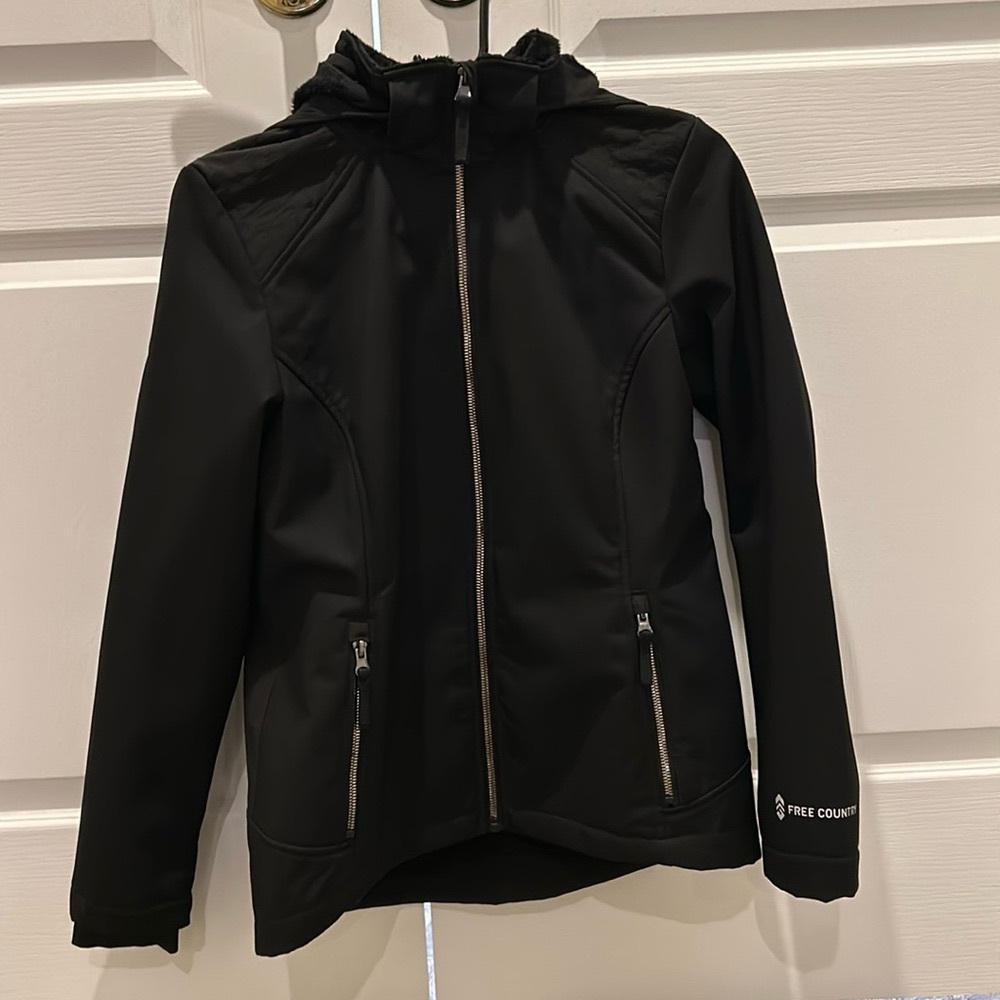 Free Country Soft Shell Raincoat. Size Small Black